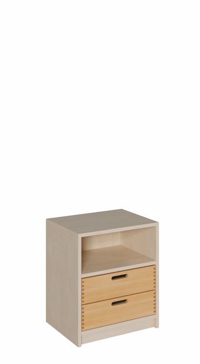 K Schrank 60 cm, 2 Massivholzschübe/Regal